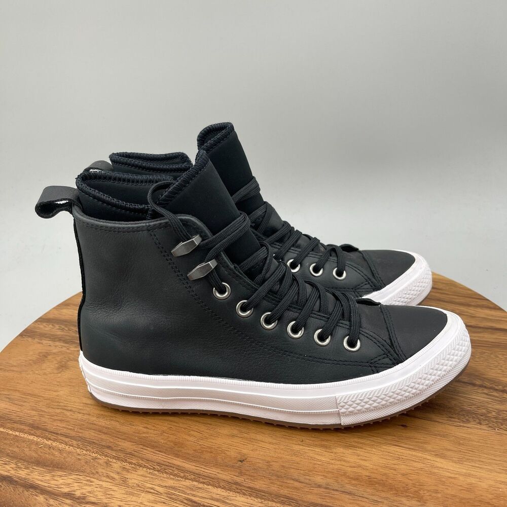 Converse Chuck Taylor All Star Shoes Womens Size 8.5 Black Leather High Tops